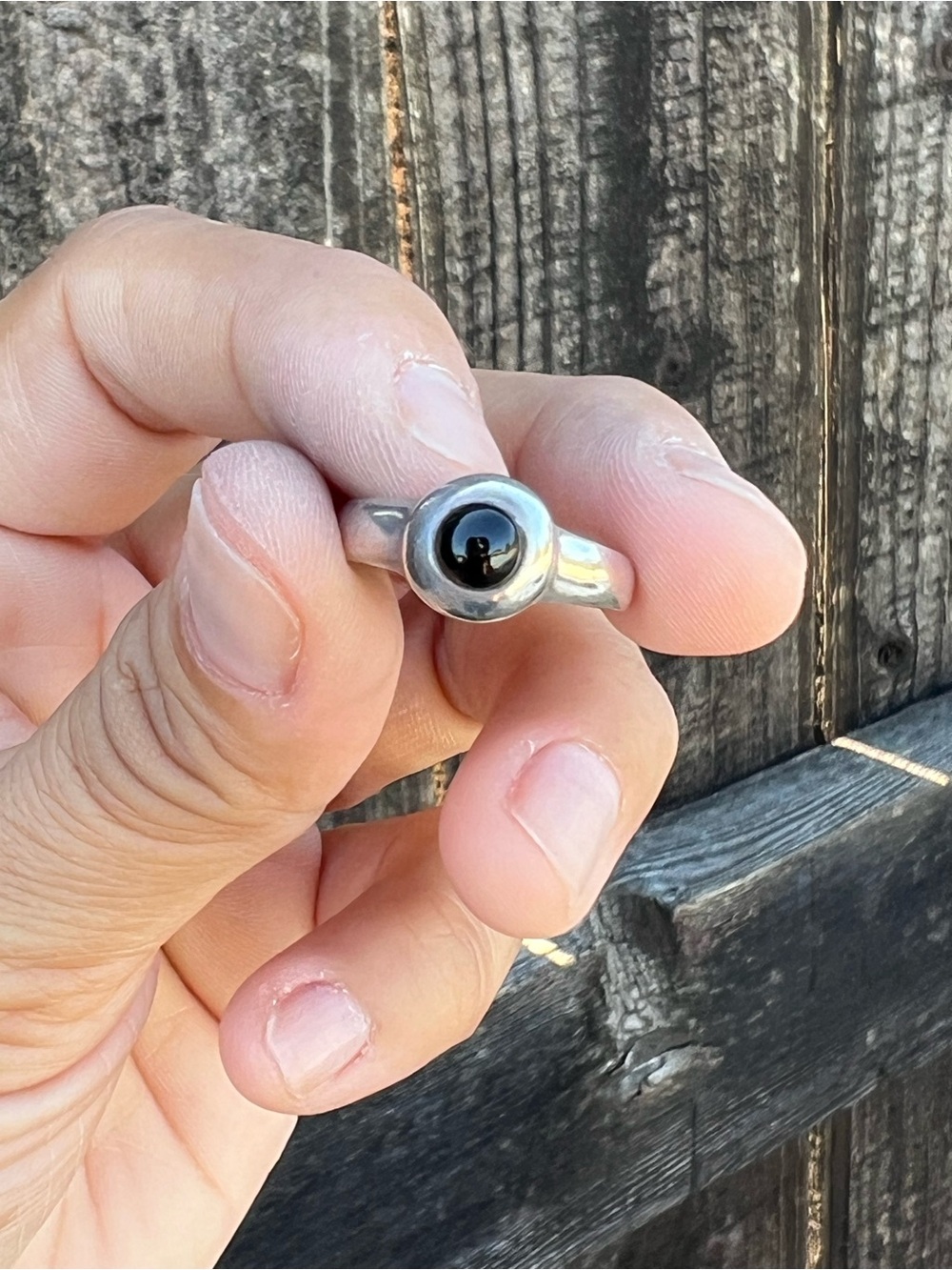 Classic Silver Ring with Black Onyx Accent